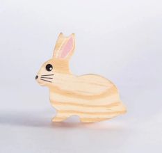 Handcrafted Pine Wood Rabbit Knob